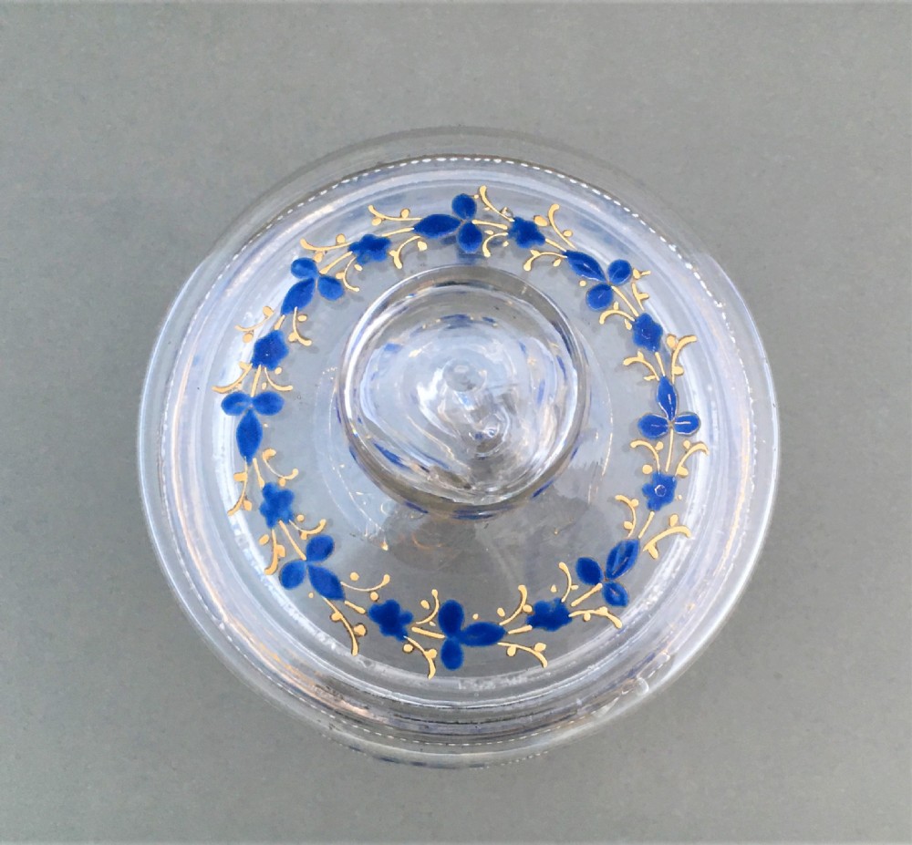 A wonderful Victorian glass biscuit barrel View V