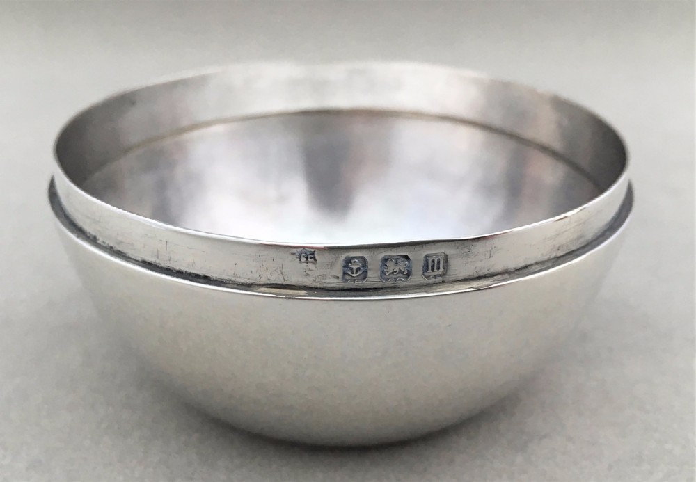 An unusual silver apple trinket pot View VI