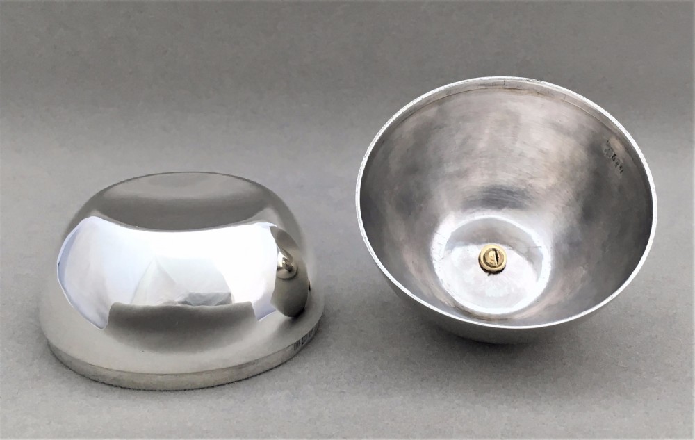 An unusual silver apple trinket pot View VII