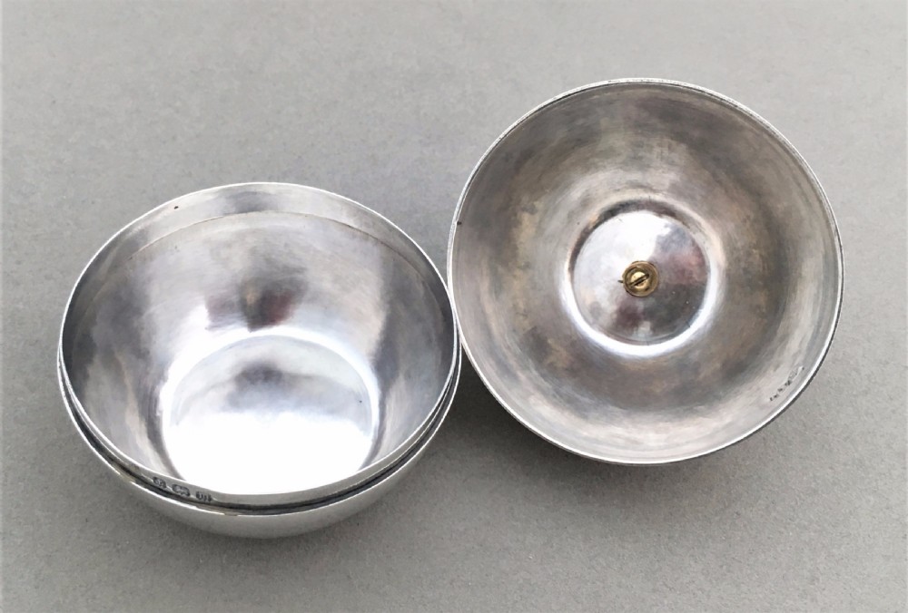 An unusual silver apple trinket pot View VIII