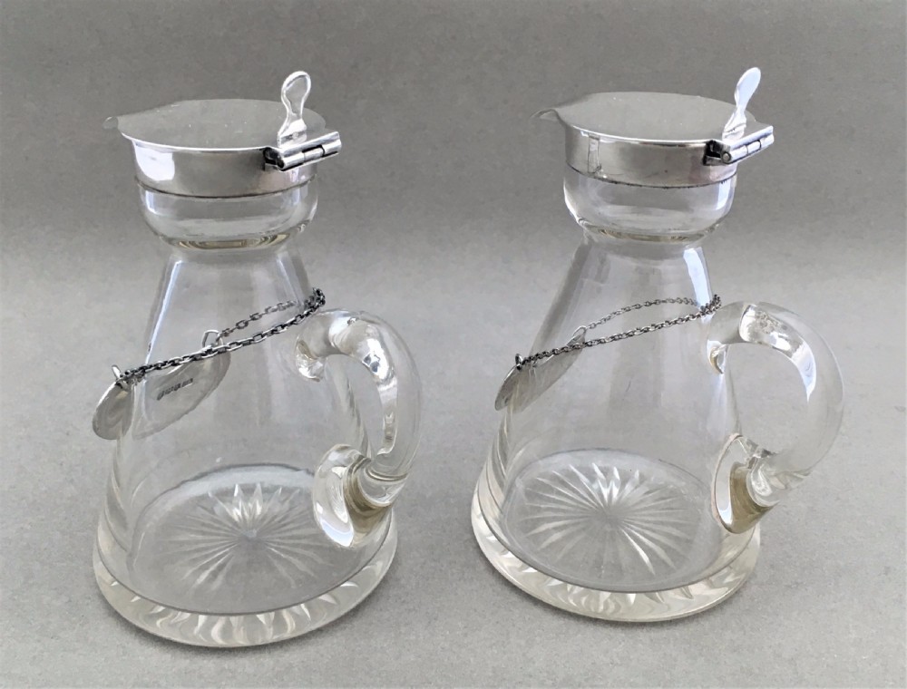 A pair of silver mounted Brandy & Whisky Noggins View III