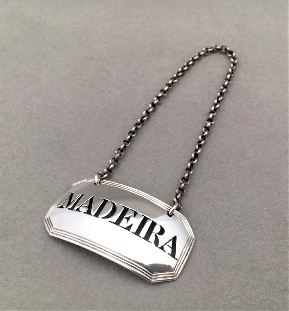 A Georgian silver Madeira wine label