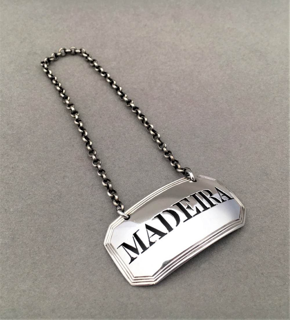 A Georgian silver Madeira wine label View II