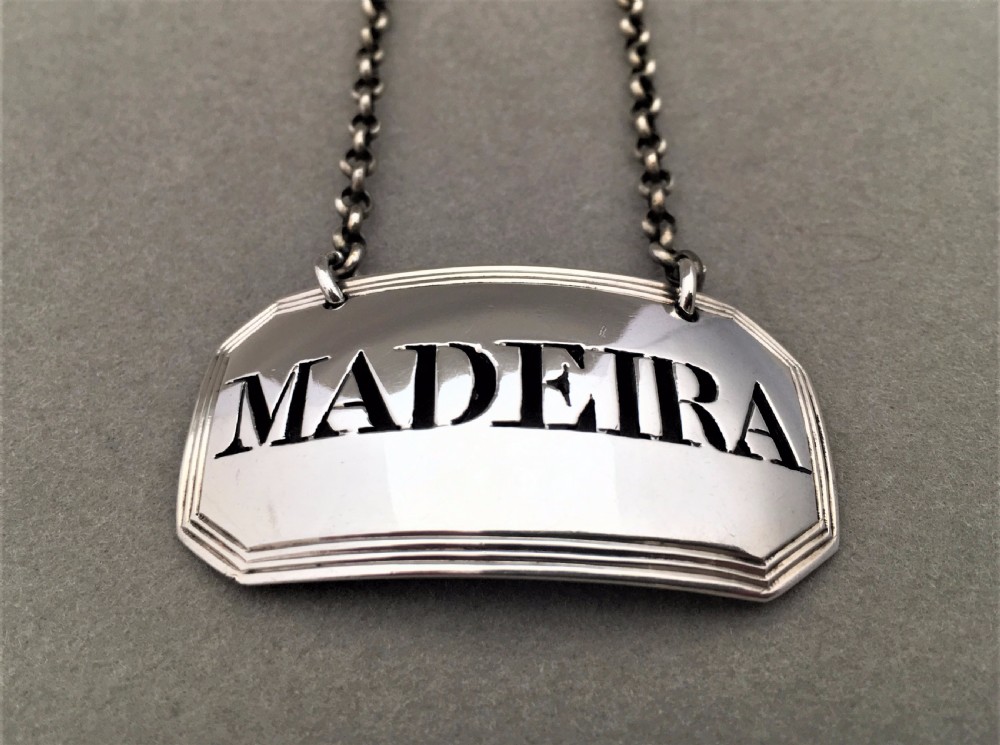 A Georgian silver Madeira wine label View V