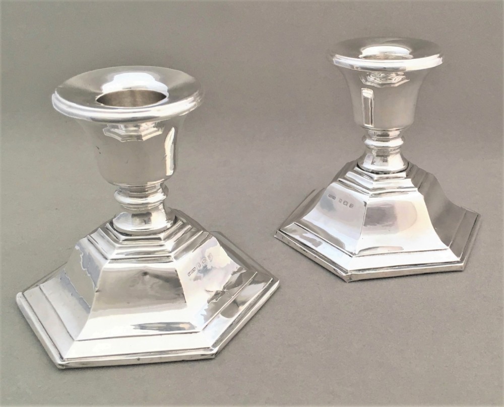 A pair of Art Deco silver candlesticks