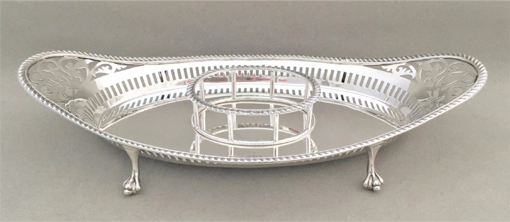 A stunning Edwardian silver inkwell & inkstand View VIII