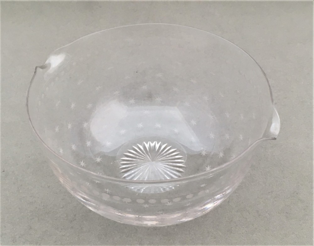 An excellent set of six star etched glass rinsers or finger bowls View II