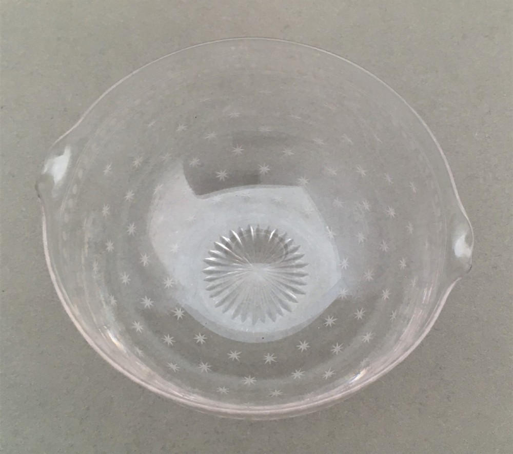 An excellent set of six star etched glass rinsers or finger bowls View III