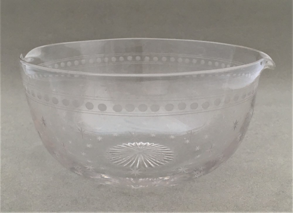 An excellent set of six star etched glass rinsers or finger bowls View IV