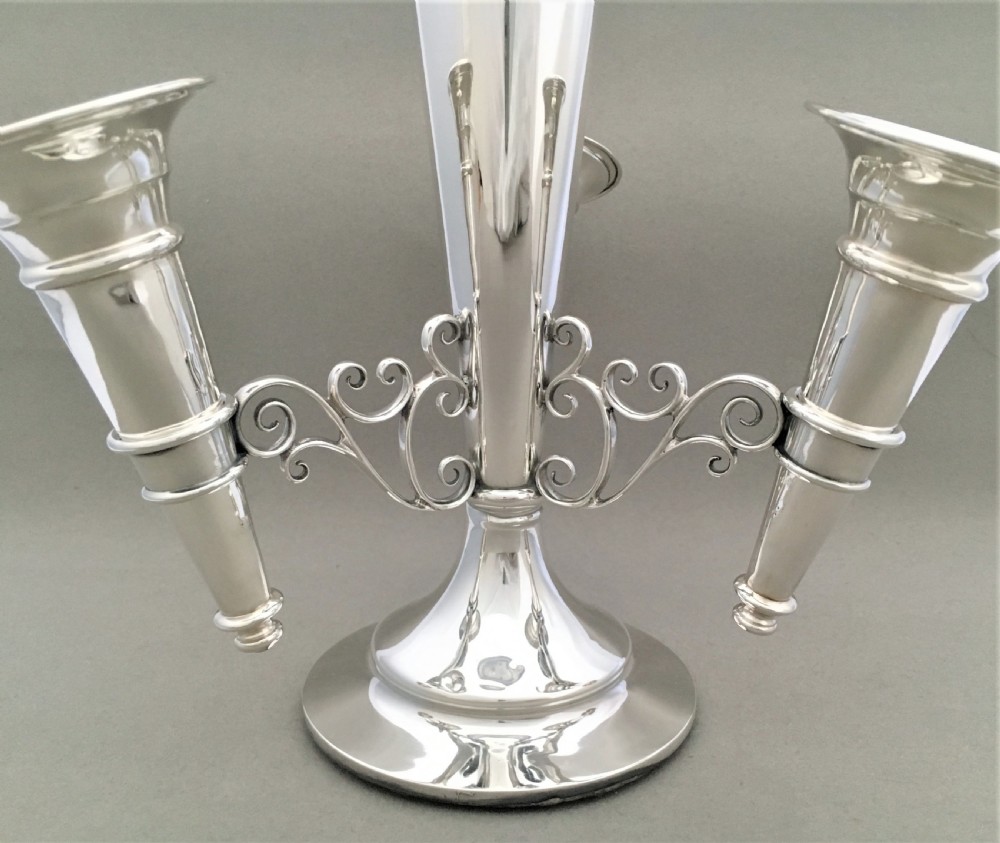 A fabulous silver epergne trumpet vase centrepiece View III