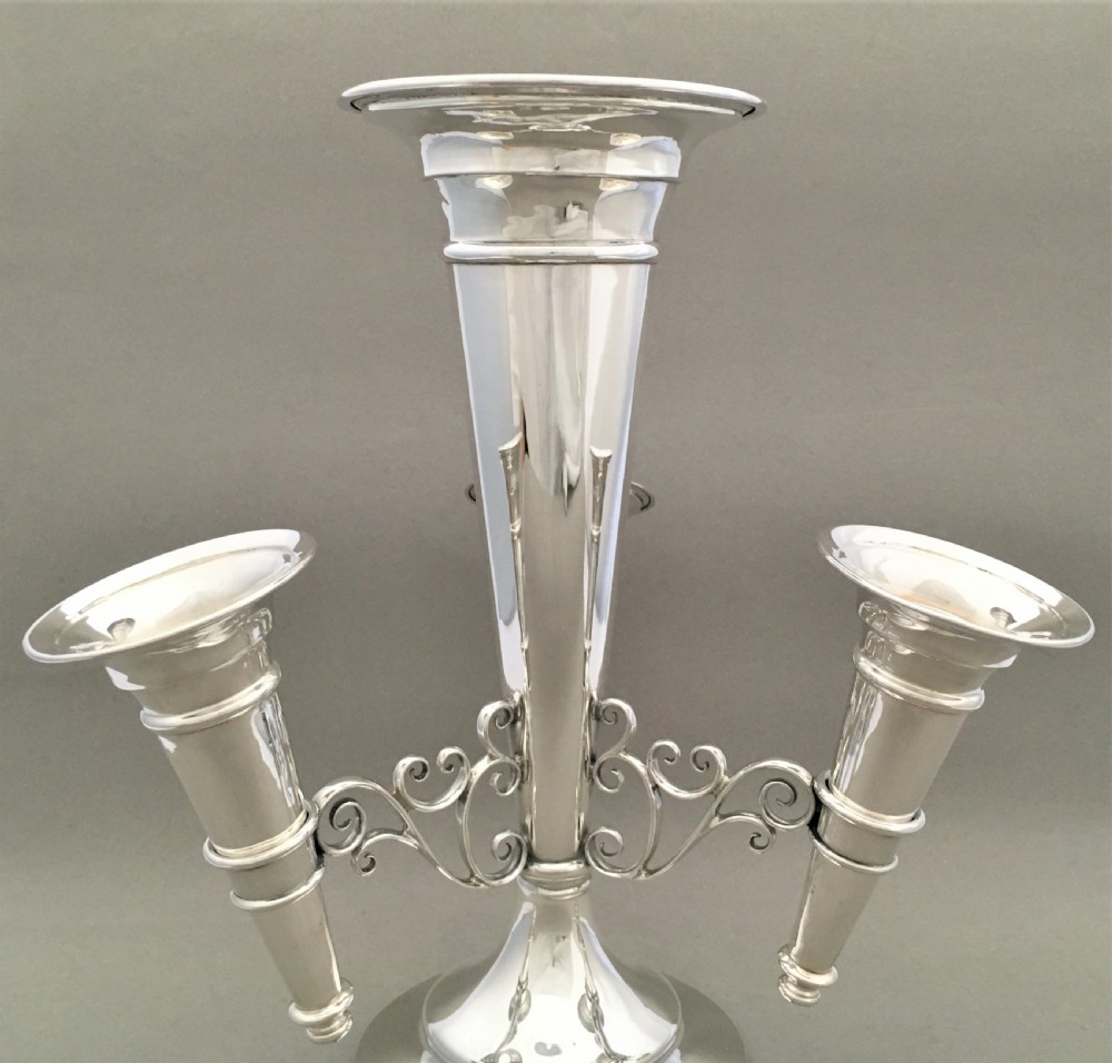 A fabulous silver epergne trumpet vase centrepiece View IV