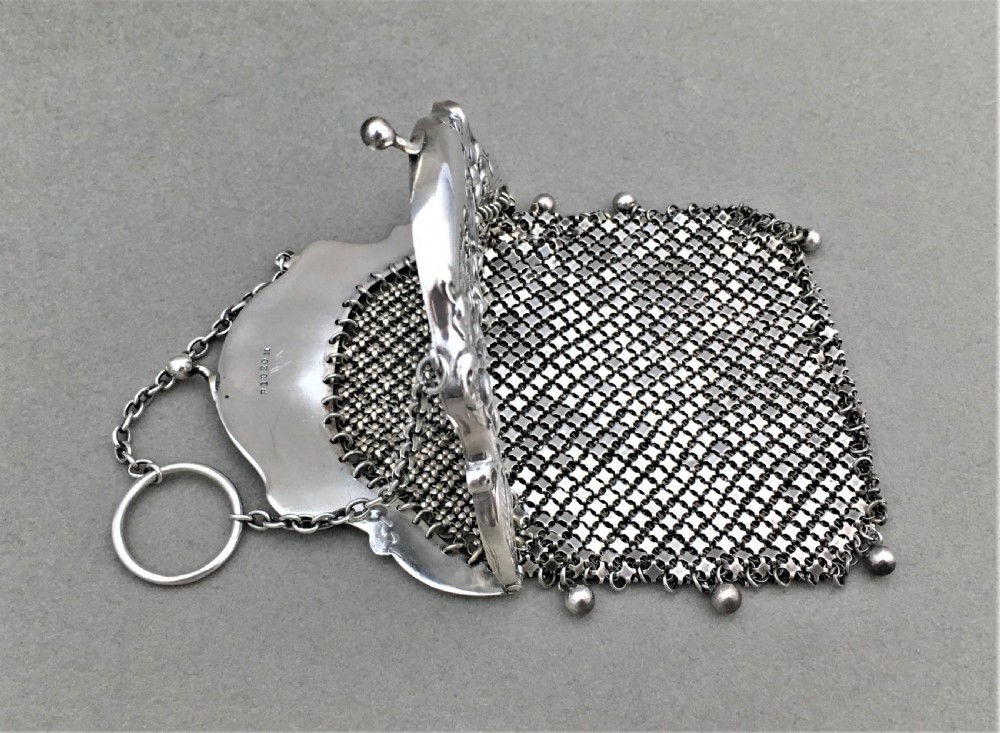 An exquisite silver chain mail purse by Gorham of America View III