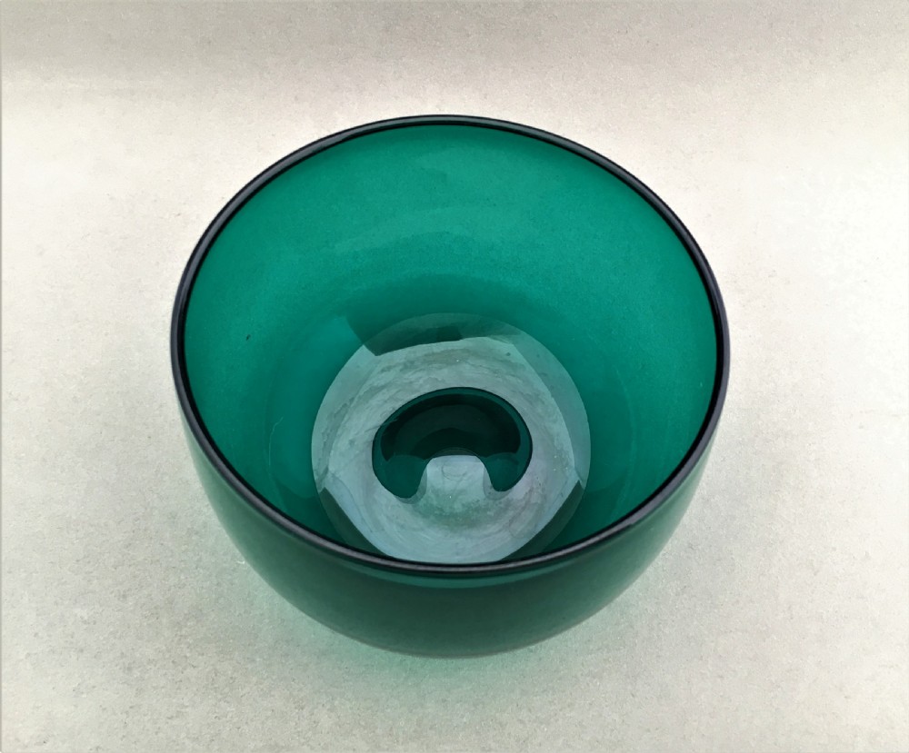 A Victorian Bristol green glass finger bowl View II