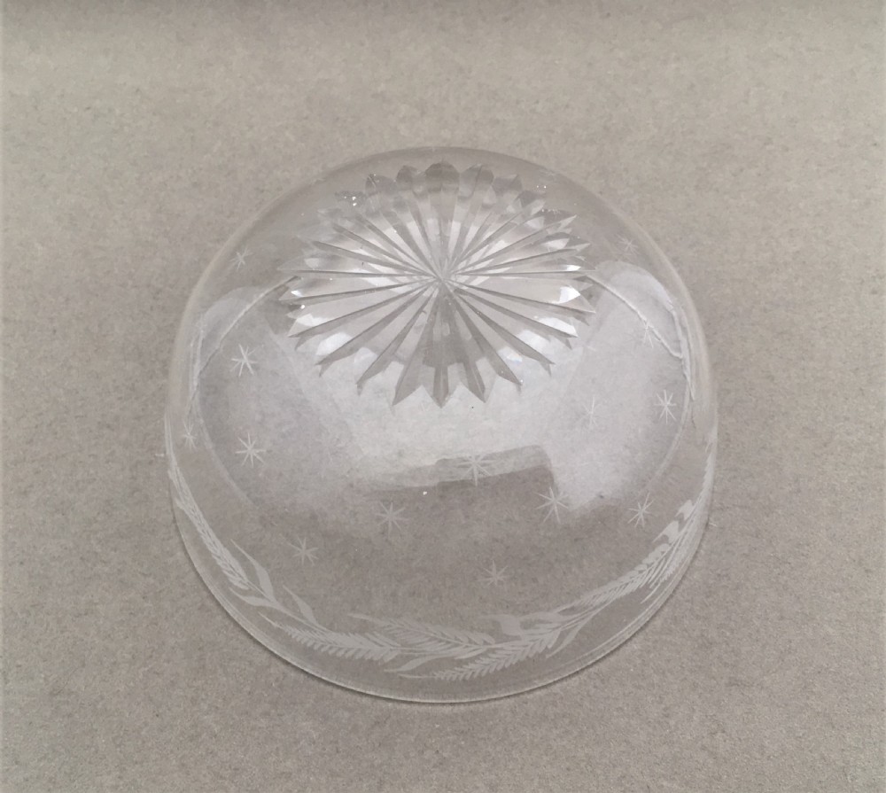 A charming star etched & cut glass finger bowl View III