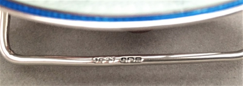 A beautiful silver & guilloche enamel belt buckle View V