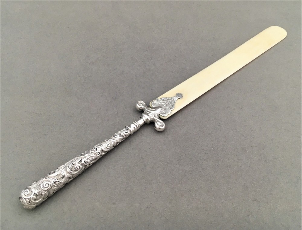 A gorgeous silver letter opener or paper knife View II