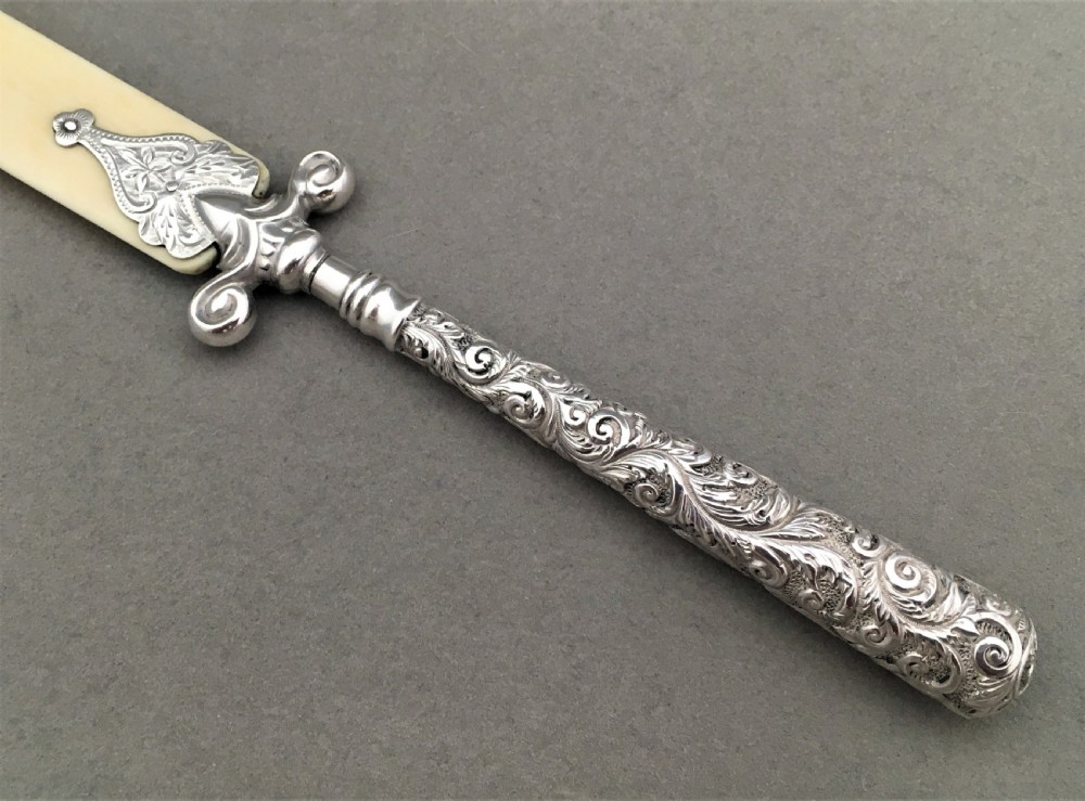 A gorgeous silver letter opener or paper knife View IV