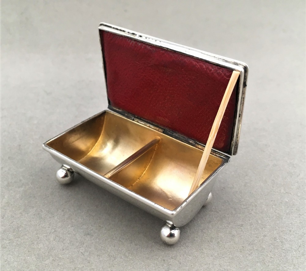 An excellent silver double stamp box View VI
