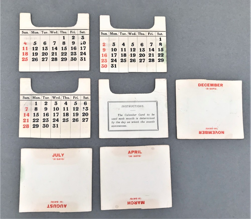 An excellent Art Deco silver desk calendar View X