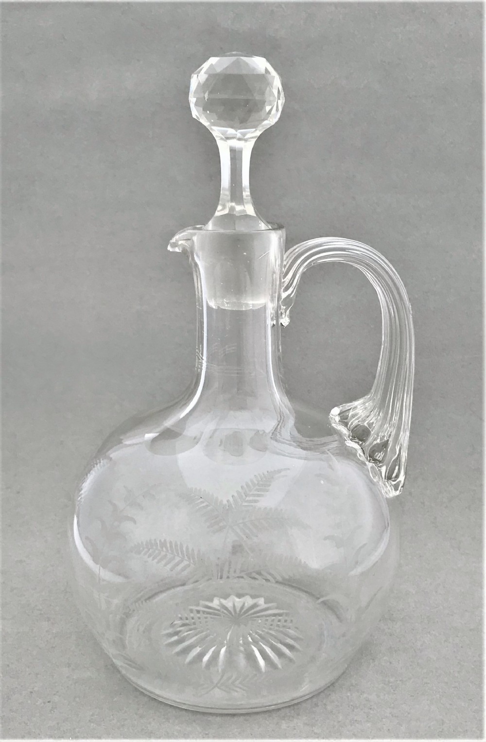 A Victorian Fern etched wine jug