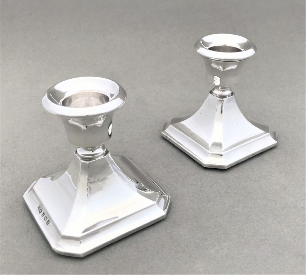 A pair of Art Deco silver candlesticks