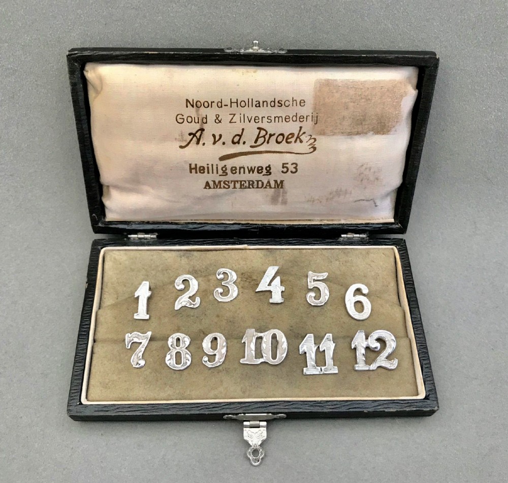 An unusual boxed set of silver party numbers