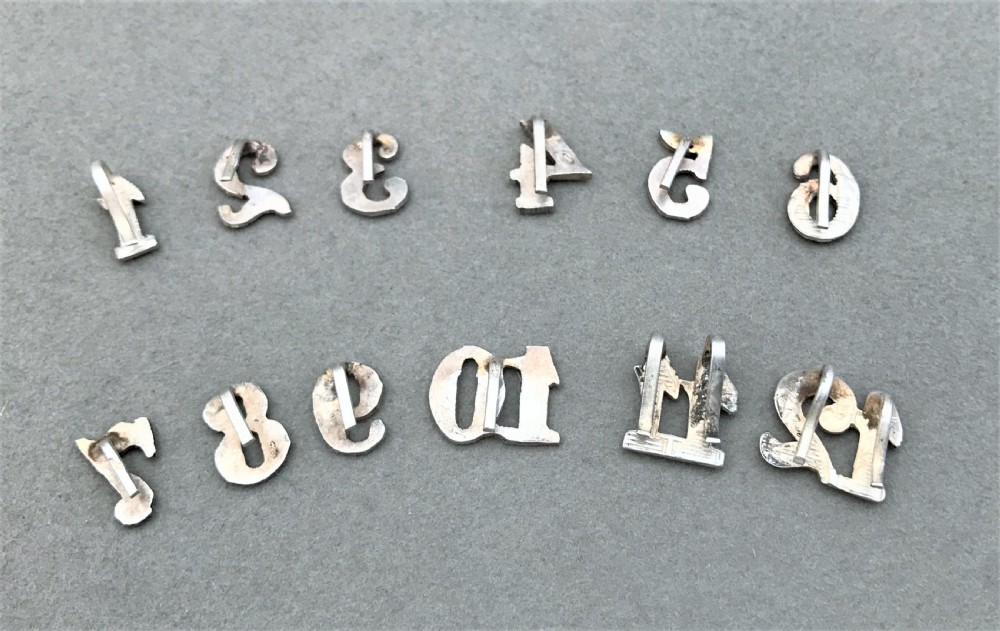 An unusual boxed set of silver party numbers View VI