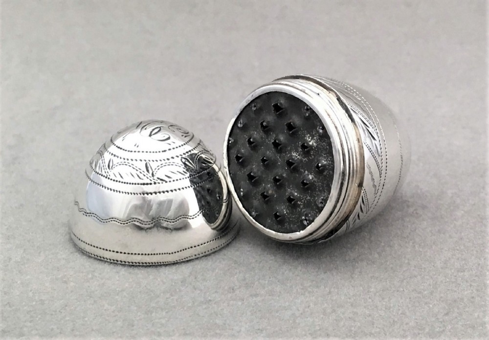 A rare Georgian silver nutmeg grater
