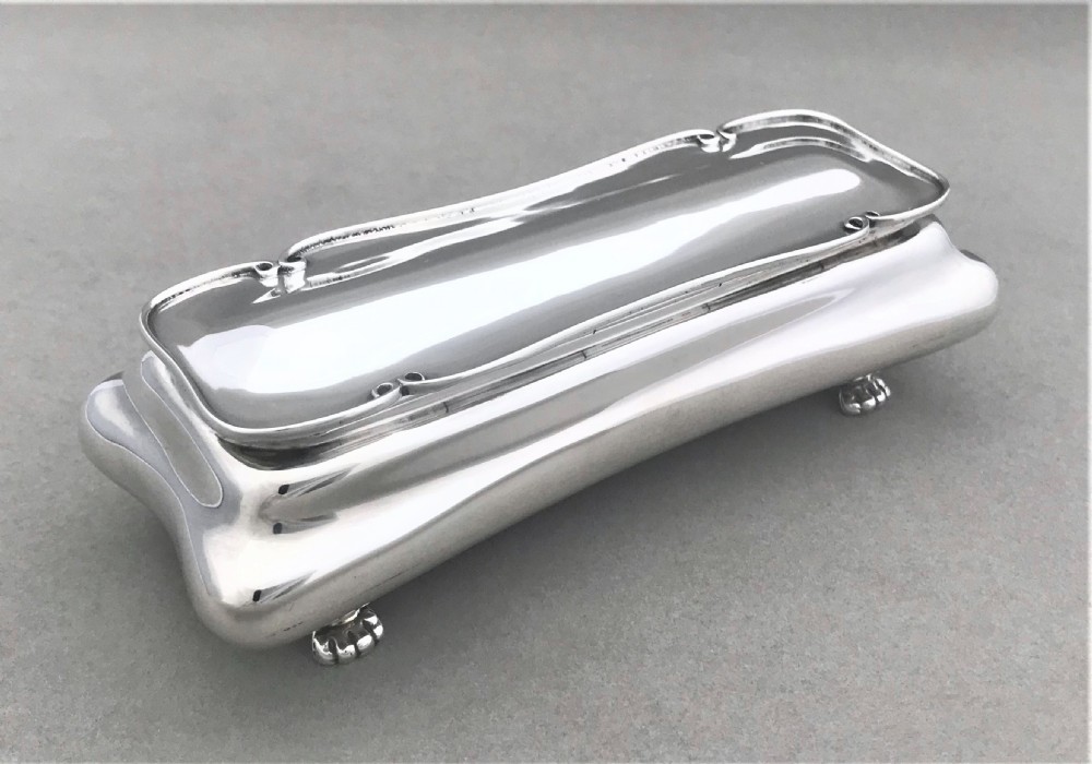 A fabulous Edwardian silver ring box View III