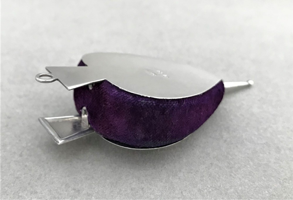 A rare novelty Bellows silver pin cushion View V