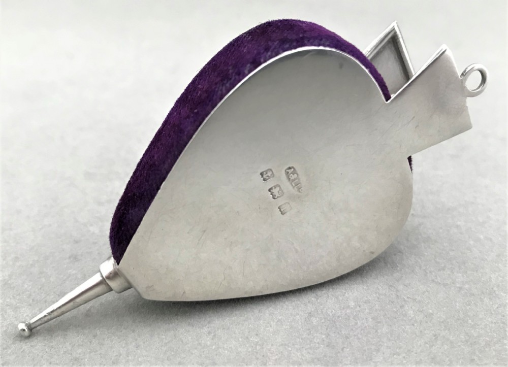 A rare novelty Bellows silver pin cushion View VI