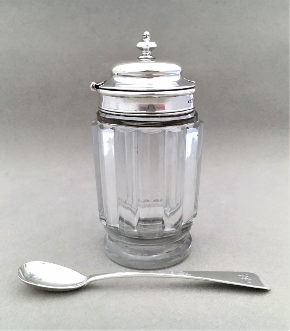 A silver mounted George IV dry mustard