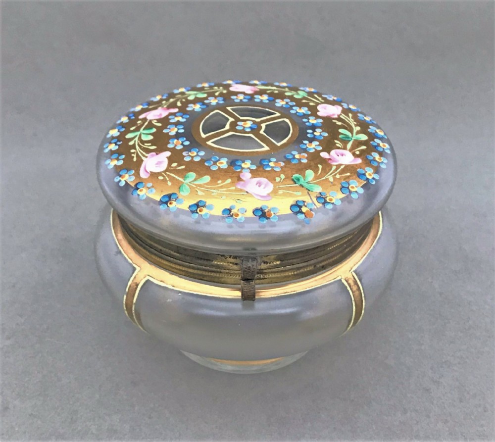 An exquisite french gilded & enamelled trinket pot