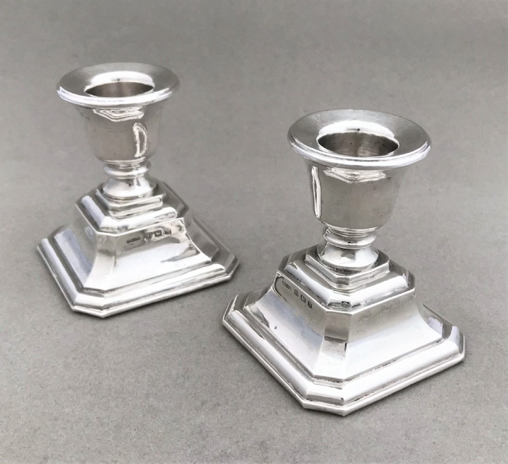 A pair of Art Deco silver candlesticks