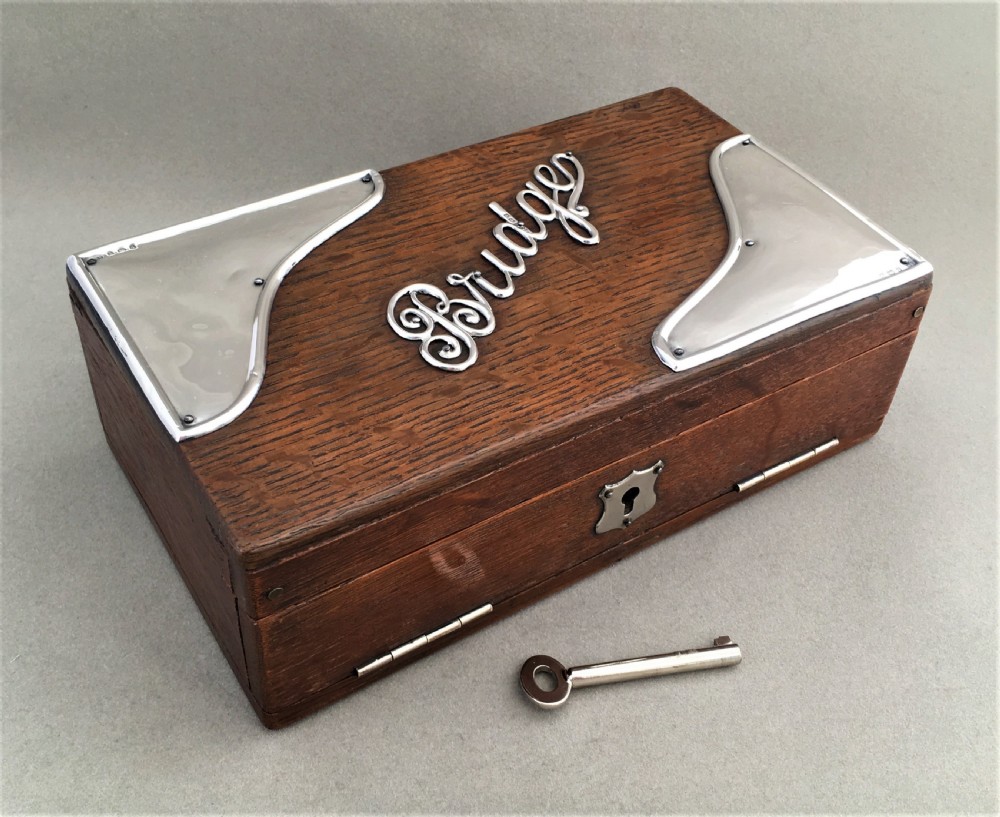An Edwardian silver mounted Bridge box View II