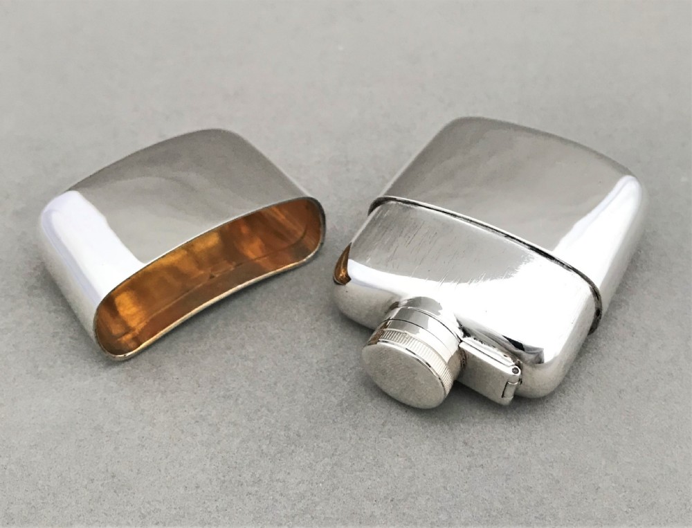 A rare Chester silver pocket hip flask