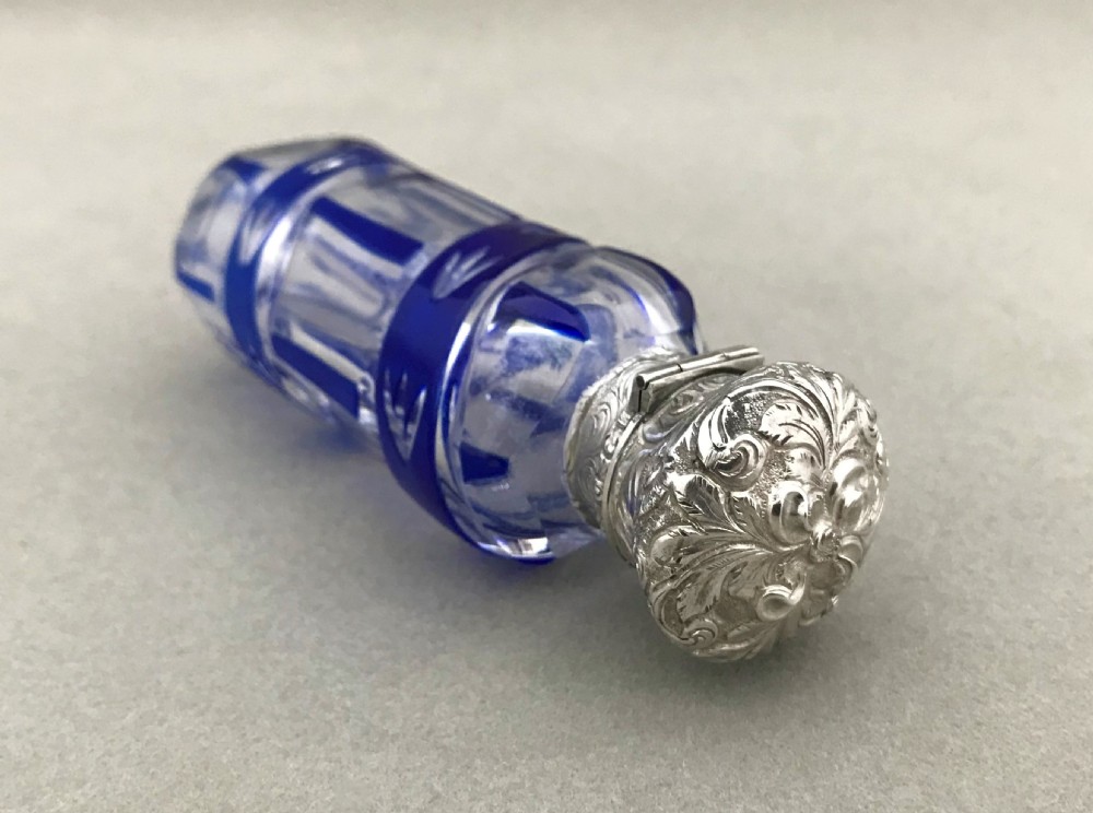 A Victorian silver mounted cut through scent bottle View III