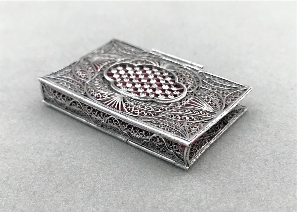 A gorgeous Georgian silver filigree needle case View IV