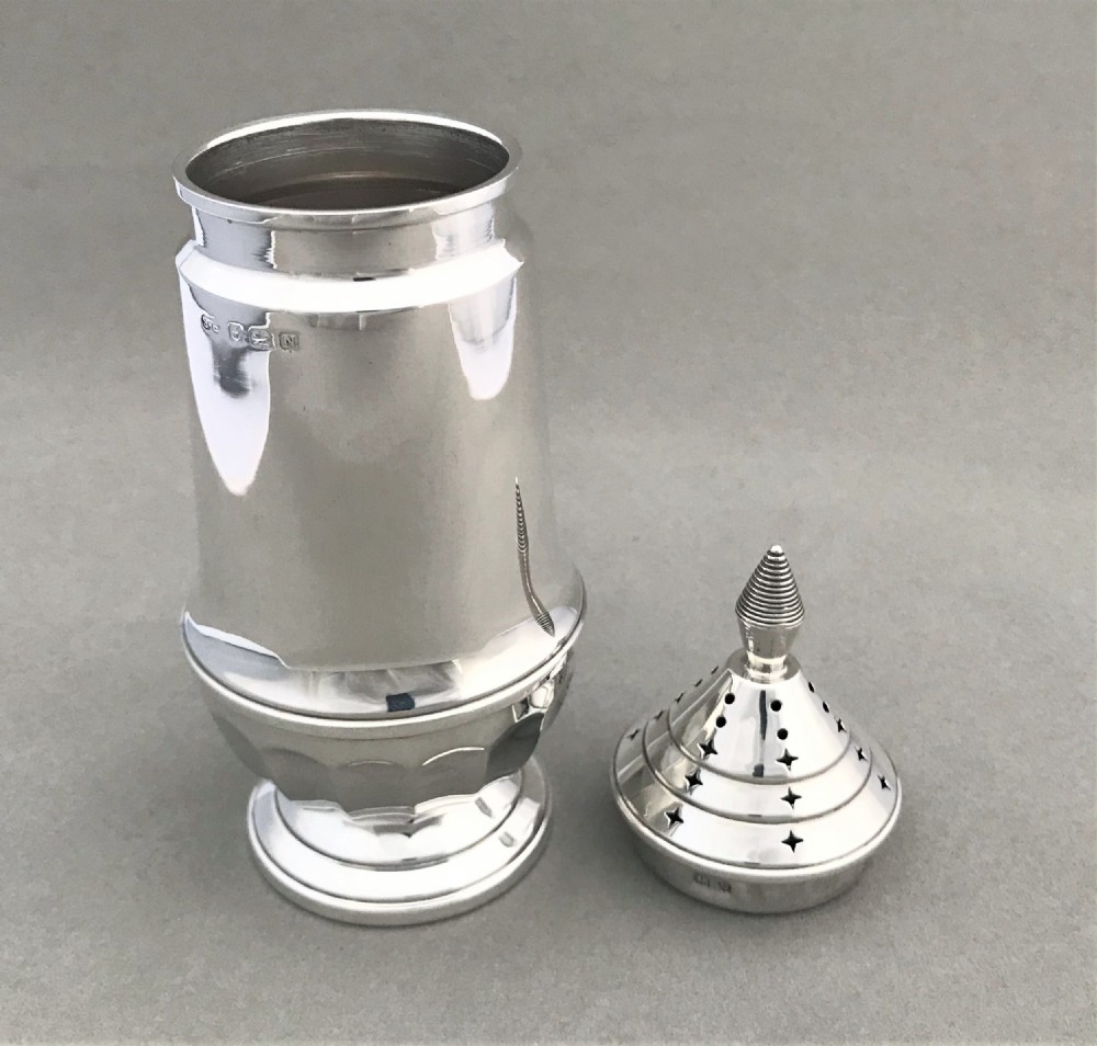 A quality Art Deco silver sugar caster View IV