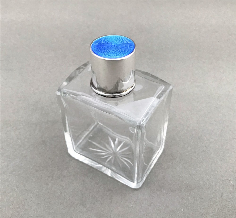 A silver & guilloche enamel mounted cologne bottle View III
