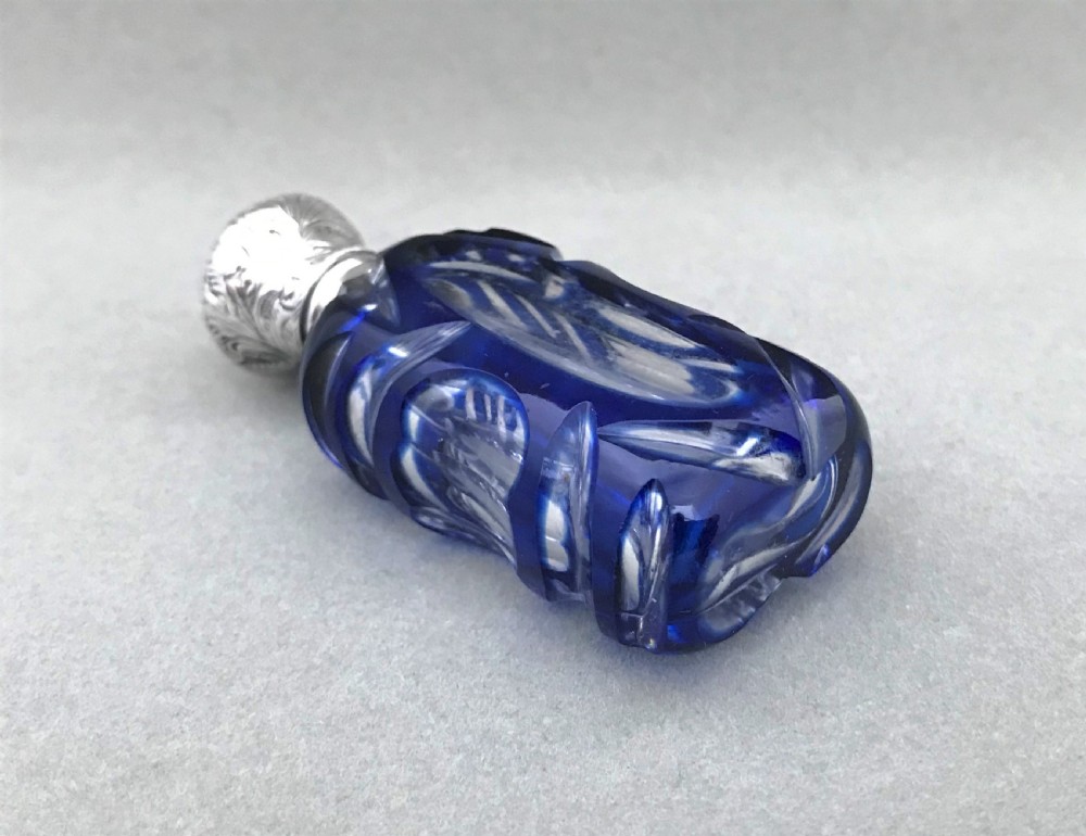 A gorgeous Victorian silver mounted overlay scent bottle View IV