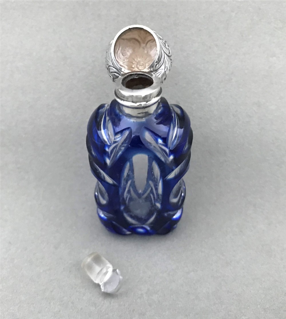 A gorgeous Victorian silver mounted overlay scent bottle View VI