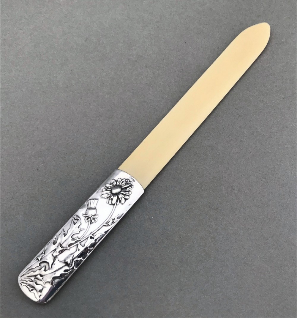 A gorgeous Edwardian silver letter opener