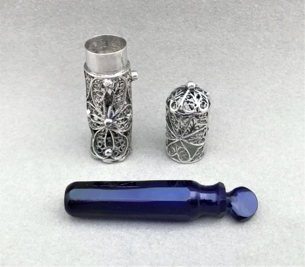 A stunning Georgian silver filigree scent flask View VI