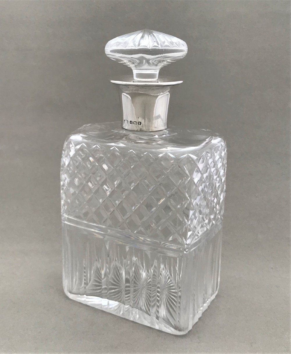 An imposing silver mounted George V decanter