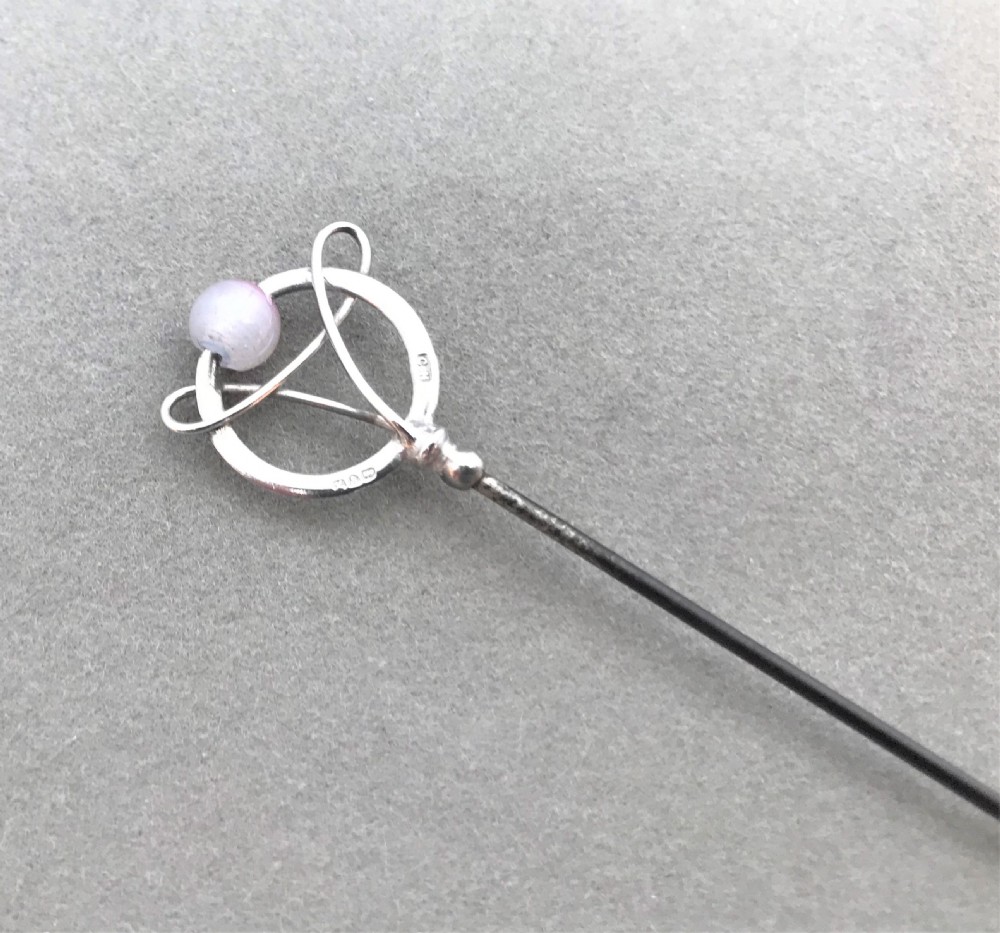 A lovely Art Nouveau silver hat pin by Charles Horner View IV