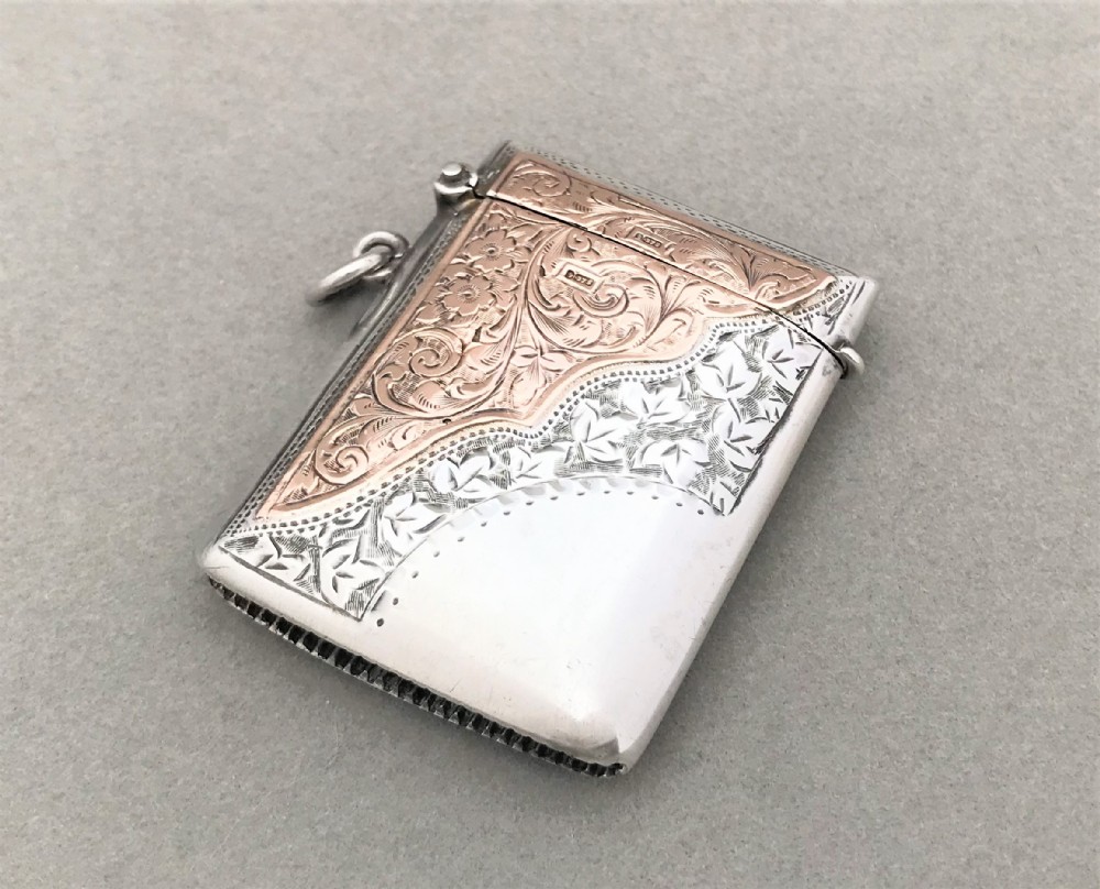 An outstanding silver & gold Edwardian vesta