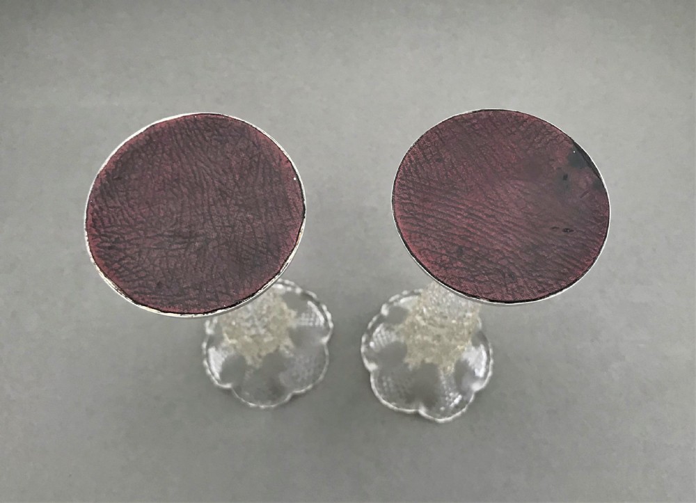 A gorgeous pair of Victorian silver mounted bud vases View VII
