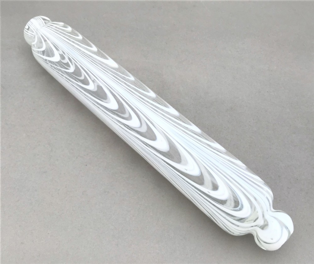 A lovely mid Victorian Nailsea glass rolling pin View III
