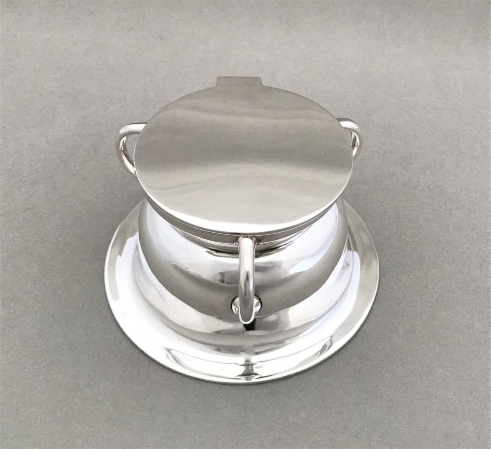 A rare Edwardian Irish silver inkwell